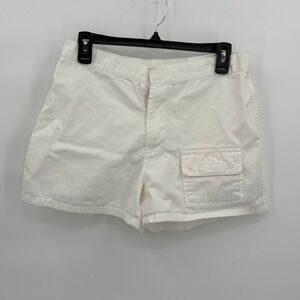 Vintage Old Navy White Cotton Cargo Shorts High Rise Spring 2000 Womens 8